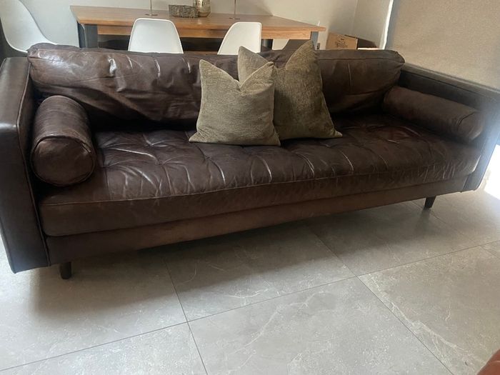 Brown Leather Sofa