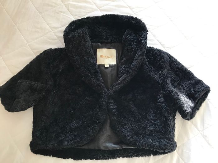 Monsoon Fur Shrug Size M (UK12)
