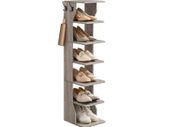 Slim Shoe Rack, Narrow Shoe Storage Organiser, 7-Tier Shoe Stand, for Small Spaces, Hallway, Cloakroom,