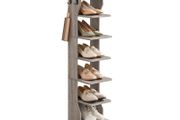 Slim Shoe Rack, Narrow Shoe Storage Organiser, 7-Tier Shoe Stand, for Small Spaces, Hallway, Cloakroom,