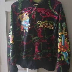 Vintage Y2K ED Hardy by Christian Audigier Zip Hoodie (SIZE M)
