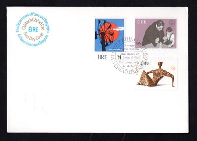 1979 Ireland Anniversaries: Arrival of St John of God. Energy Conservation. Irish Art Commemorative Stamp Post and Telegraph (P&T) First Day Cover (FDC)