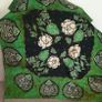 Green floral plant flora scarf shawl breathable cotton 16 inches x 16 inches in excellent condition with no issues FREE STANDARD POSTAGE INCLUDED Image 3