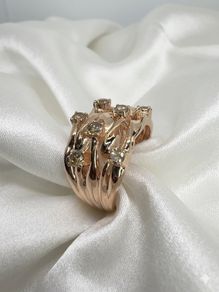 Diamond D'Joy Luxury: Natural Champagne Diamond Bubble Ring