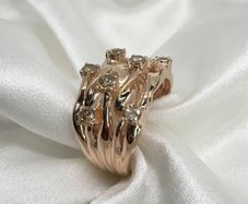 Diamond D'Joy Luxury: Natural Champagne Diamond Bubble Ring