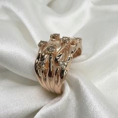 Diamond D'Joy Luxury: Natural Champagne Diamond Bubble Ring