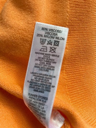 Dunnes peach short sleeve crew neck top size small New