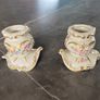 Irish Dresden pretty hand painted candle holders Image 2