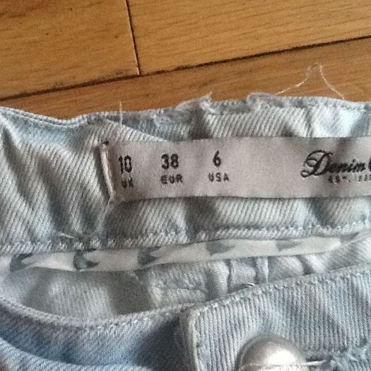 Light blue denim shorts