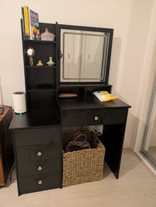 Black Dressing Table with LED Mirror