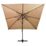 Cantilever Umbrella with Double Top 300x300 cm Taupe Image 2