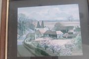 Small Framed Print Of Village Scene .