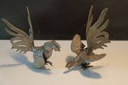 A Pair of Charles X Silver Plated Fighting Cockerels (C.1830)