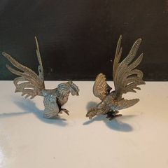 A Pair of Charles X Silver Plated Fighting Cockerels (C.1830)