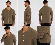 Summer Breeze Textured Shirt  Brown