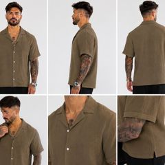 Summer Breeze Textured Shirt  Brown