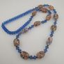Vintage Venetian African Style Aventurine & Tire Shape Blue African Glass Beads Necklace Image 7