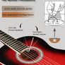 3/4 Classical Guitar for Kids Teenager Students Beginners with Nylon-String (36 Inches, Red Glossy) Image 5
