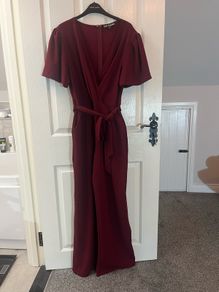 NEW Girl In Mind Burgundy Jumpsuit with pockets - Size 12 current stock
