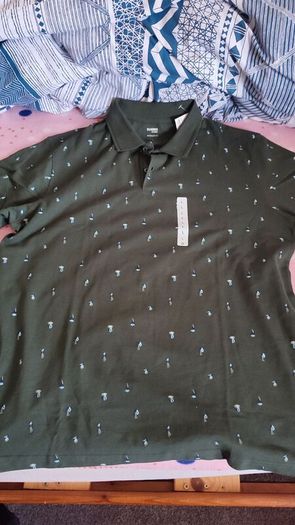 dunnes stores large men regular fit dark green shirt