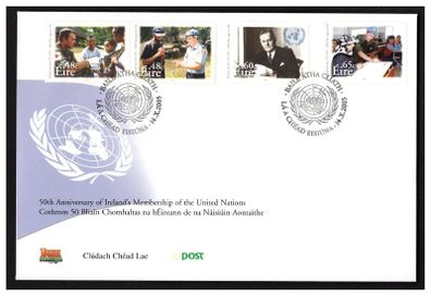 2005 Ireland 50th Anniversary of Ireland Membership in the United Nations Commemorative Stamps An Post First Day Cover (FDC)