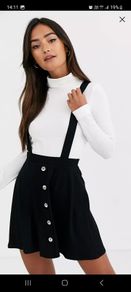 Brand new with tags black pinafore dress with buttons