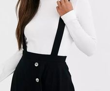Brand new with tags black pinafore dress with buttons