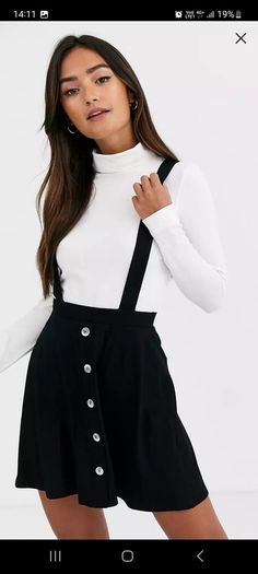 Brand new with tags black pinafore dress with buttons