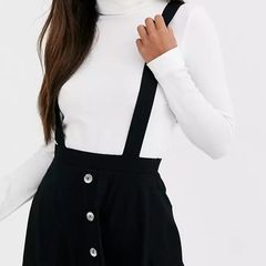 Brand new with tags black pinafore dress with buttons