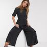 Brand New ASOS Tea Black Polka Dot Jumpsuit size 8 Image 2