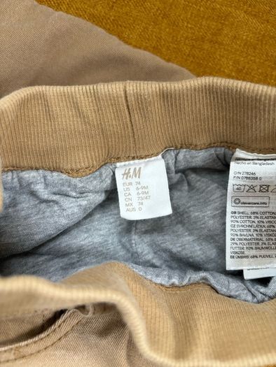 H&M lined baby boy trousers 6-9m