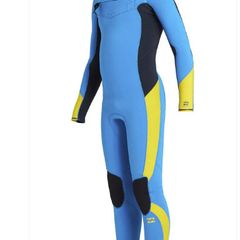 Billabong Absolute Junior 5:4 Chest Zip Winter Wetsuit - Cyan