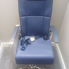 Airbus A320/A321 Aircraft Seat Swivel Office Chair | Genuine Airline Seat with Tray Table & Life Jacket