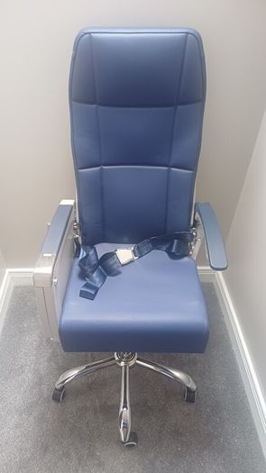 Airbus A320/A321 Aircraft Seat Swivel Office Chair | Genuine Airline Seat with Tray Table & Life Jacket