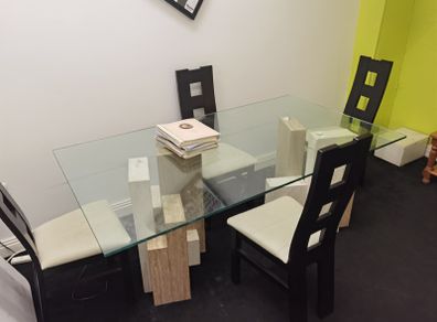 Stunning Marble Dining table with chairs for sale. PRICE DROP