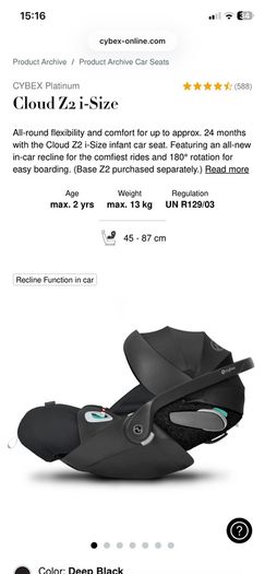Cybex cloud z2 car seat and base