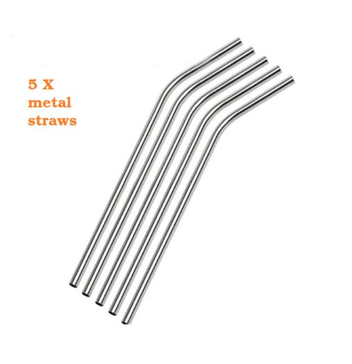 Reusable Metal Straws Stainless Steel Bent 8.5cm 5 in Pack