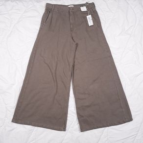 Marks & Spencer Brown Khaki Wide Leg Palazzo Trousers Jeans 16UK/44EU