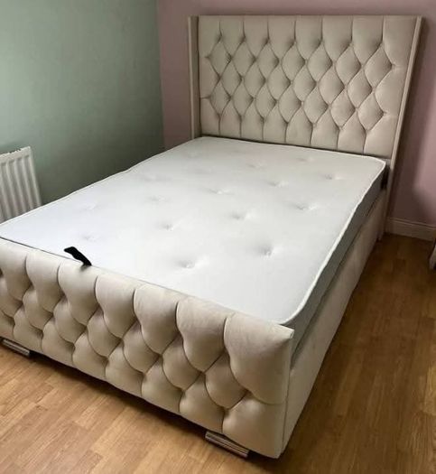 Double & King Size Bed Frame With Mattress Opt
