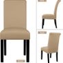 Dining Chair Covers Set of 6, Stretch Chair Covers Dining Chair Slipcovers Removable Washable Reusable Home & Kitchen Decor Protector Dining Room Chair Covers,Camel Image 2