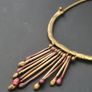 Handmade Brutalist Brass Choker Necklace, Scandinavian Artisan Statement Collar Image 2
