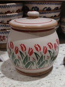 nicholas mosse red bloom round lidded jar