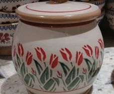 nicholas mosse red bloom round lidded jar