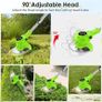 Cordless Garden Strimmers,Electric Cordless 21v Grass Strimmer with 2 X 2000mAh Battery, Adjustable Metal Blades,Garden Trimmer Telescopic Lightweight with Roller for Gardens Image 5