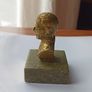 Vintage brass bust on Hibernia Marble of Eamon de Valera 1882 - 1975 an Irish president and political leader  made in Ireland  height  8.5cm Image 4