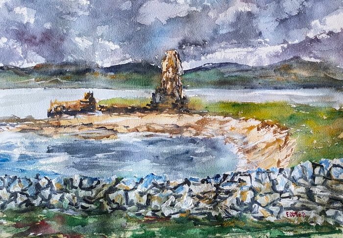 McSwyne's Castle (Rahan Castle) Donegal Watercolour