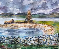 McSwyne's Castle (Rahan Castle) Donegal Watercolour
