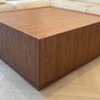 Square wooden coffee table with fluted detailing Image 3