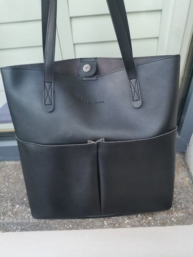 Black leather tote bag Claudia Canova
