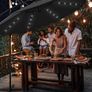 Aluminium LED Solar Cantilever Parasol, Diameter 300 cm, Sun Umbrella with Crank and On/Off Switch, Garden Parasol with UV Protection, Sun Shade with Stand, Market Umbrella, Waterproof Image 3